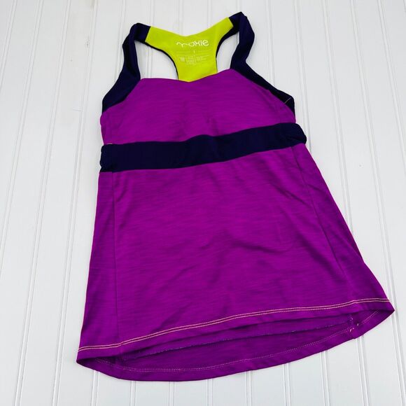 Moxie Shirt Womans Small Purple Cycling Athletic Sweetheart Solid Racerback - Picture 1 of 7